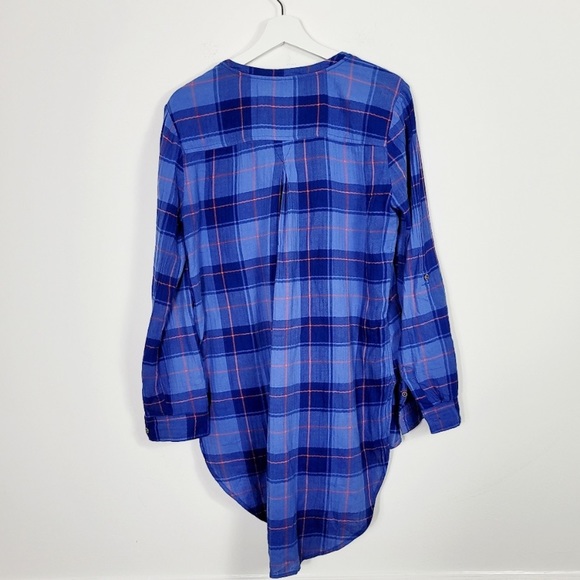 {Anthropologie} holding horses blue plaid tunic top - Picture 4 of 8